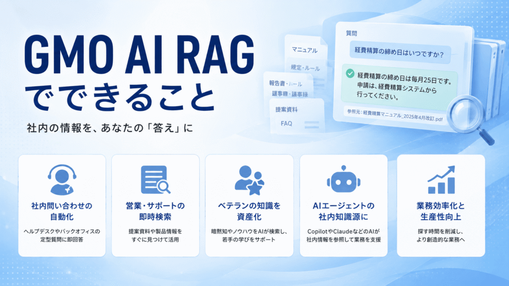 GMO AI RAGでできること