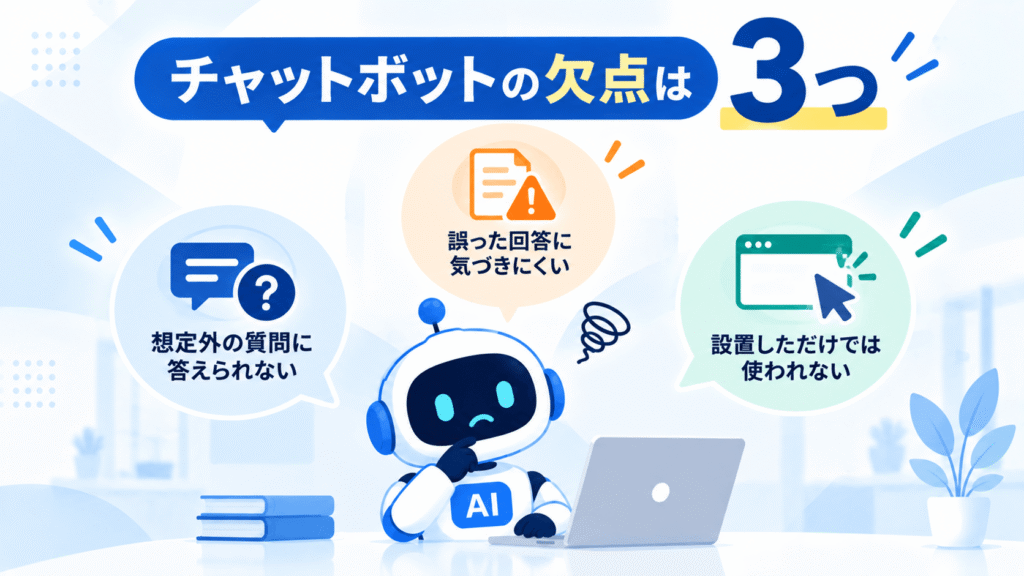 チャットボットの欠点は3つ