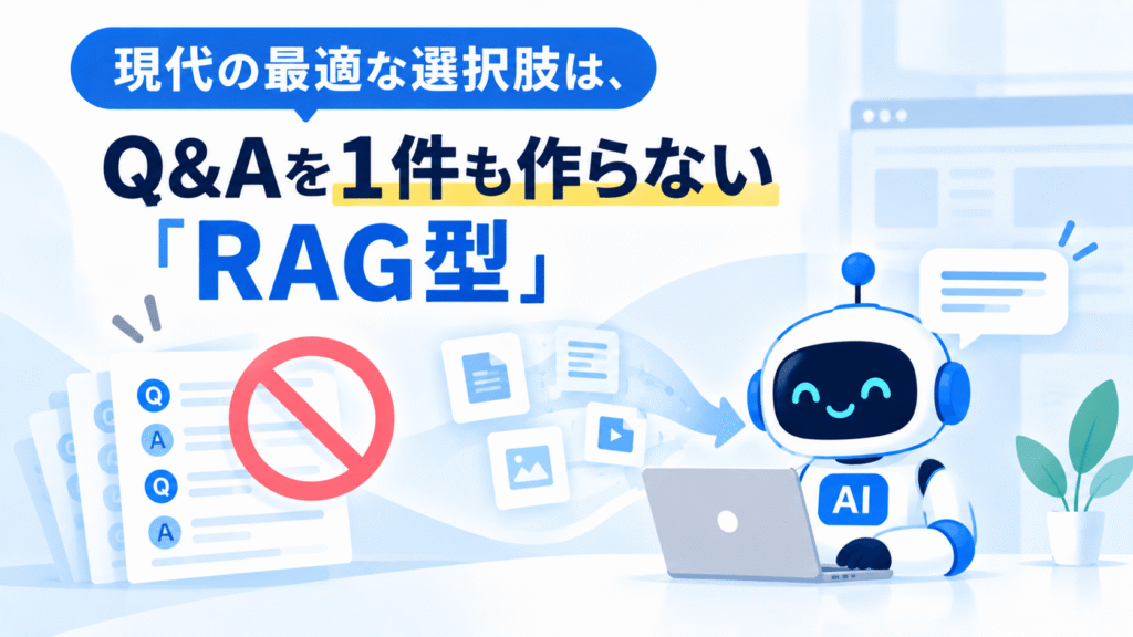 現代の最適な選択肢は、Q&Aを1件も作らない「RAG型」