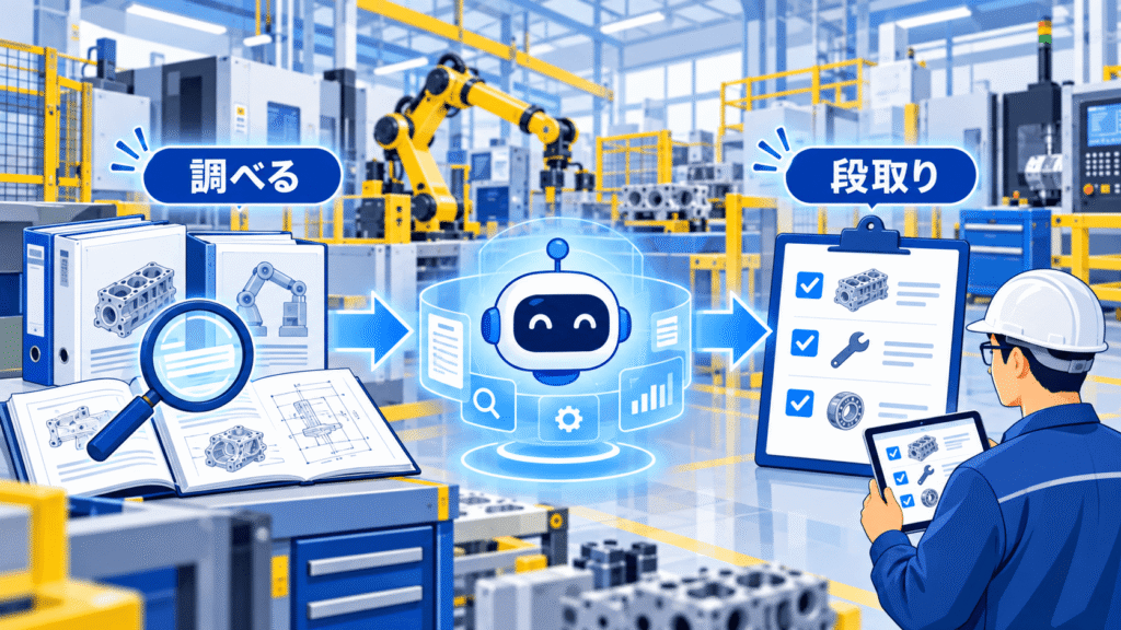 製造業のAIエージェントとは？【自分で調べて段取りまで進めるAI】